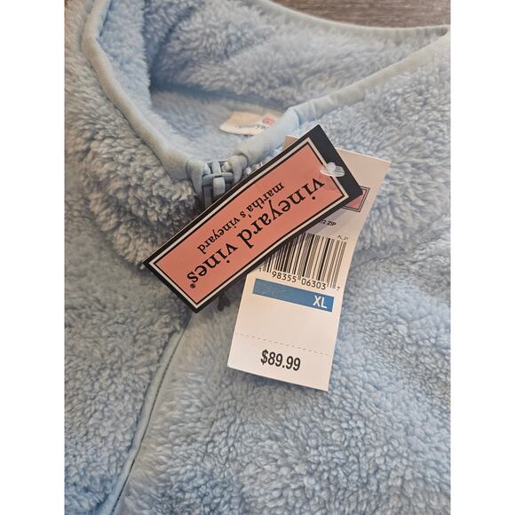 Vineyard vines quarter zip pullover womens XL baby blue sherpa new - Picture 3 of 6